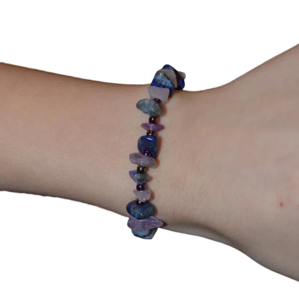 Handmade Real Stones Beads Elastic Bracelet Kids